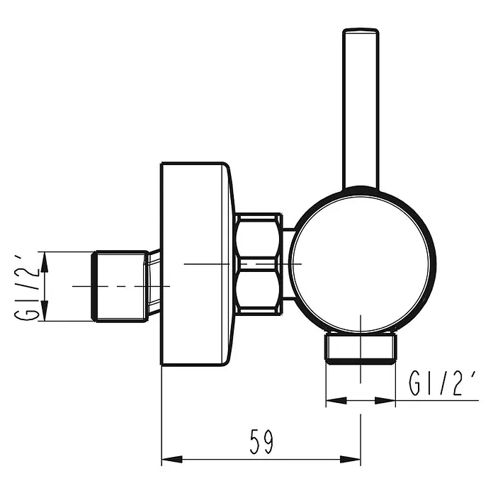 IO Sirio Grifo monomando de ducha - Negro, Mate - Dibujo técnico