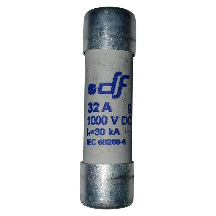 Fusible cilíndrico 30A - 1.000 V - Vista frontal