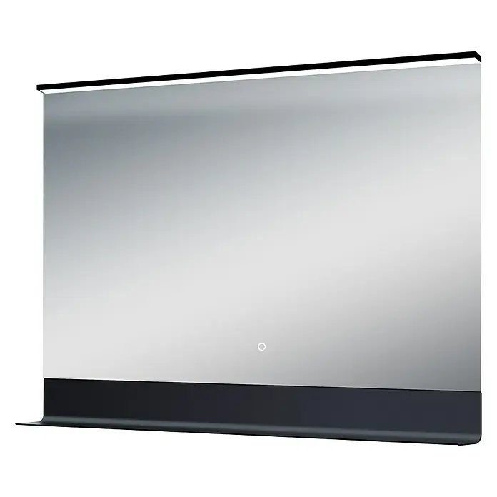 DSK LED-Lichtspiegel Black Shelf - 80 x 60 cm, Berührungssensor - Diagonale Ansicht