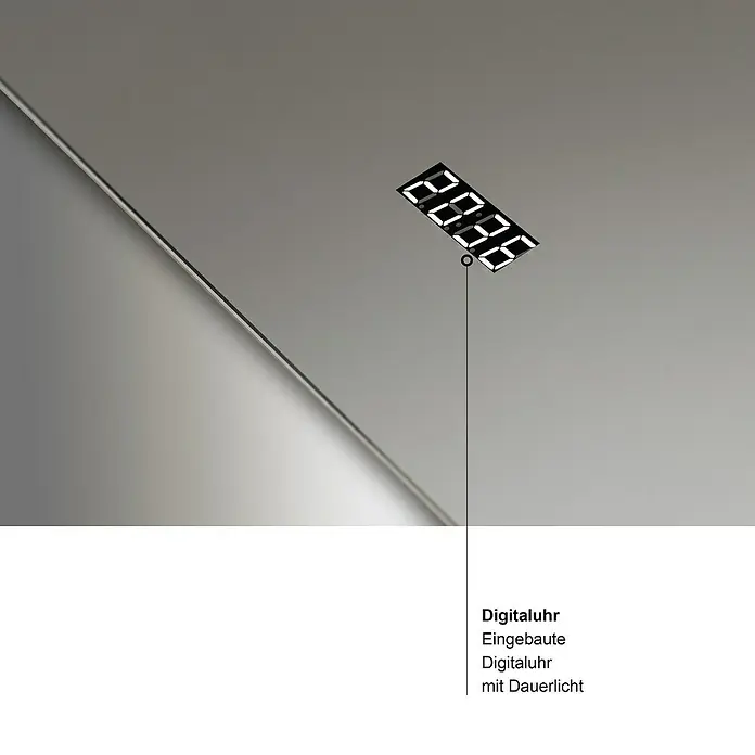 DSK LED-Lichtspiegel Silver Time - 80 x 60 cm, Kippschalter - Skizze