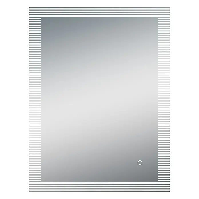DSK LED-Lichtspiegel Silver Zebra - 80 x 60 cm, Berührungssensor - Vorderansicht