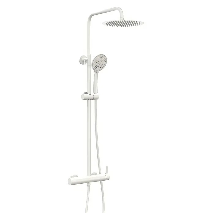 IO Sistema de ducha Inverter R - Con grifo termostático, Número de tipos de chorro: 2 ud., Blanco - Vista angular