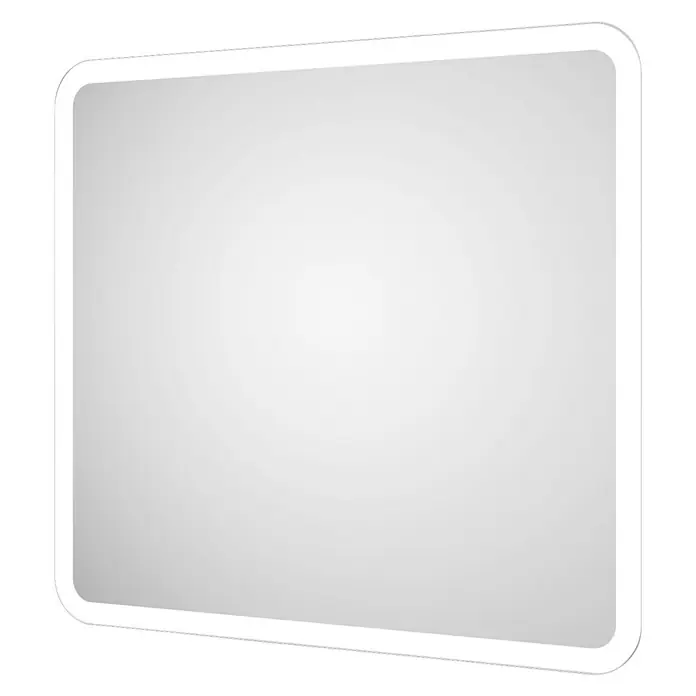 DSK LED-Lichtspiegel Silver Luna - 40 x 45 cm, Kippschalter - Diagonale Ansicht