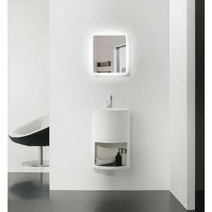 DSK LED-Lichtspiegel Silver Luna - 40 x 45 cm, Kippschalter - Stimmungsaufnahme