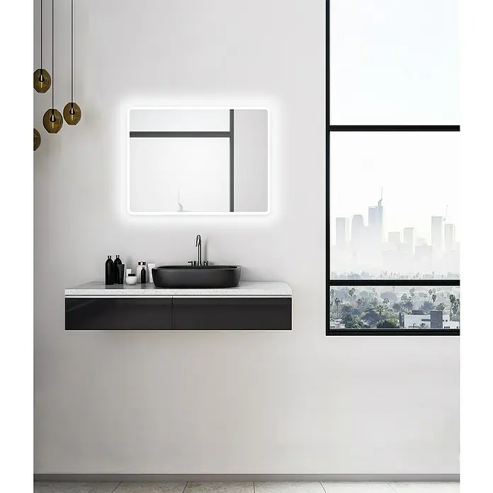 DSK LED-Lichtspiegel Silver Luna - 80 x 60 cm, Kippschalter - Stimmungsaufnahme