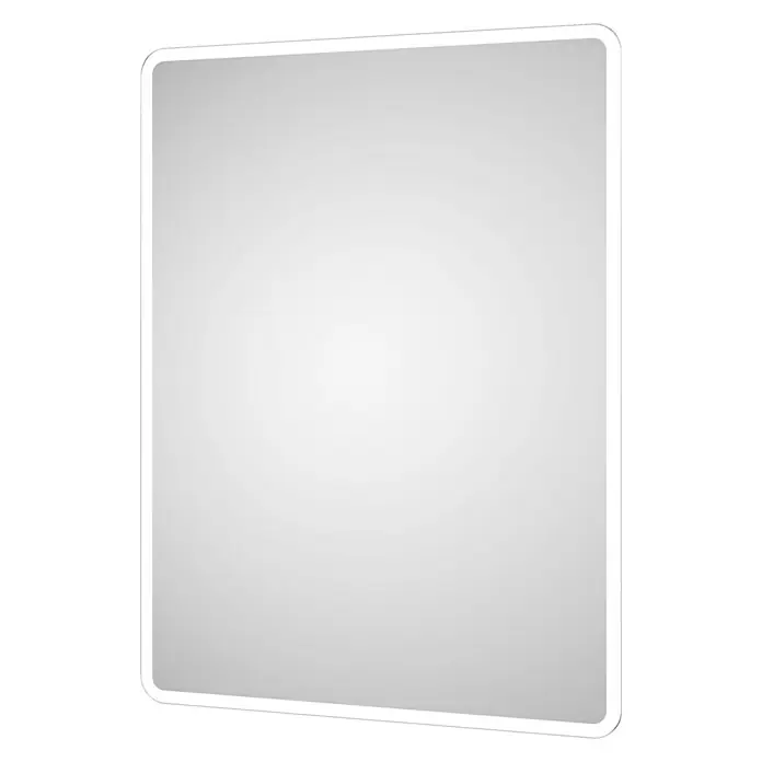 DSK LED-Lichtspiegel Silver Luna - 80 x 60 cm, Kippschalter - Diagonale Ansicht