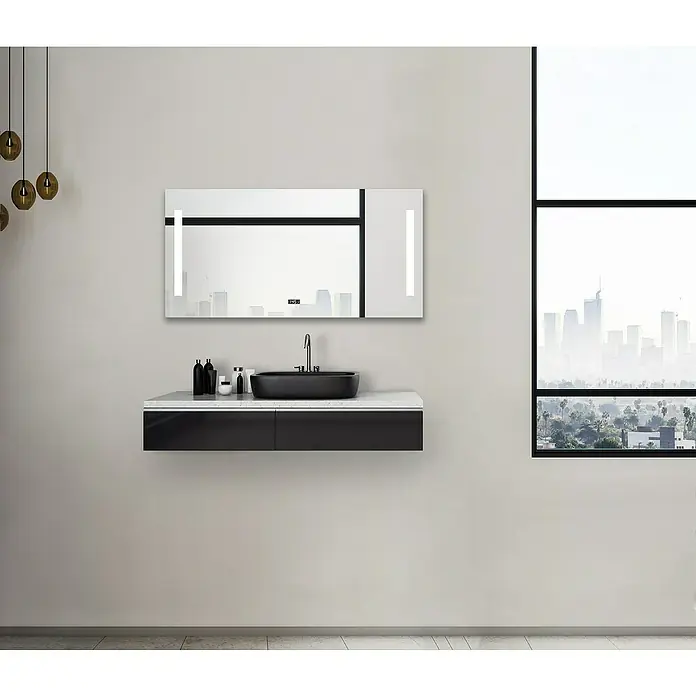 DSK LED-Lichtspiegel Silver Time - 120 x 60 cm, Kippschalter - Stimmungsaufnahme