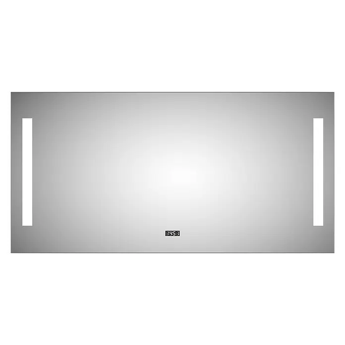 DSK LED-Lichtspiegel Silver Time - 120 x 60 cm, Kippschalter - Vorderansicht