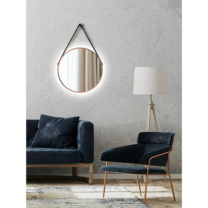 DSK LED-Lichtspiegel Silver Barbier - Durchmesser: 50 cm, Kupfer - Stimmungsaufnahme