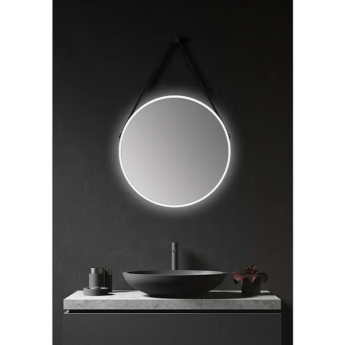 DSK LED-Lichtspiegel Silver Barbier - Durchmesser: 50 cm, Weiß - Stimmungsaufnahme
