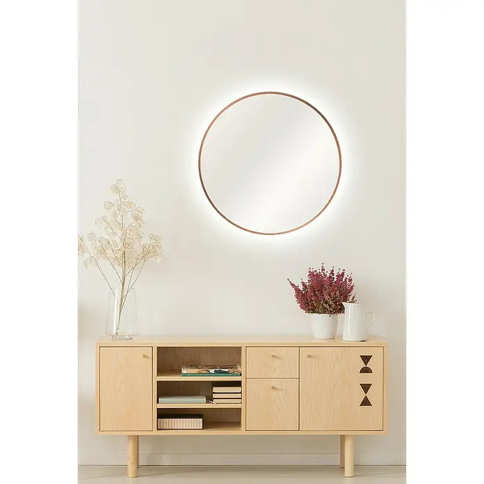 DSK LED-Lichtspiegel Silver Barbier - Durchmesser: 50 cm, Kupfer - Stimmungsaufnahme