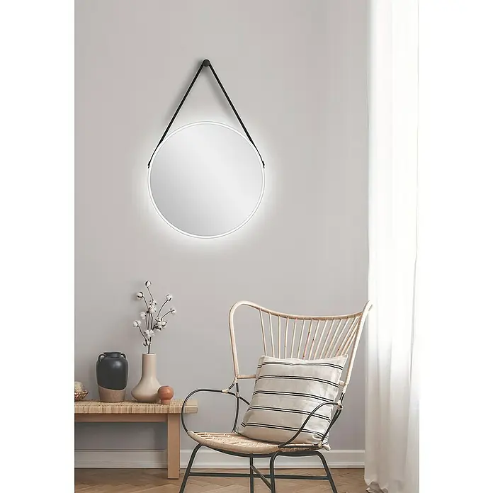 DSK LED-Lichtspiegel Silver Barbier - Durchmesser: 50 cm, Weiß - Stimmungsaufnahme