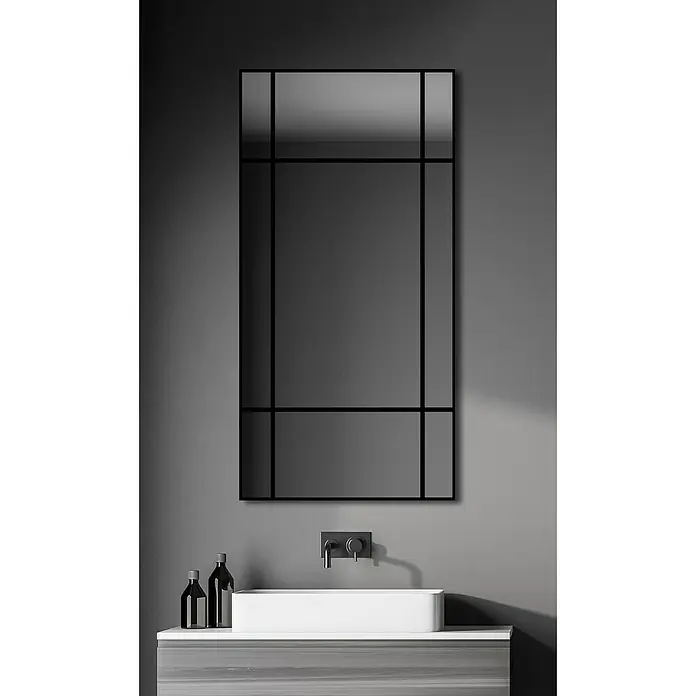 DSK Wandspiegel Black Loftstyle - 60 x 120 cm, Schwarz - Stimmungsaufnahme