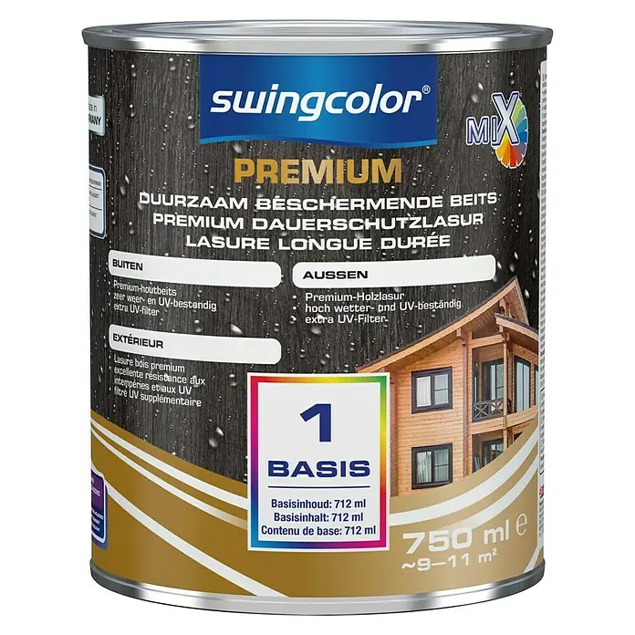 swingcolor Mix Volledig beschermende beits - Mengkleur basis, 750 ml - Vooraanzicht