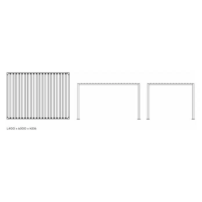Sensum Paviljon Pergola - D x Š: 300 x 400 cm, Smeđe boje - Skica