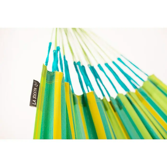 La Siesta Hamaca individual Brisa Lime - L x An: 300 x 140 cm, Verde/Amarillo/Turquesa, Número de personas máx.: 1 - Primer plano