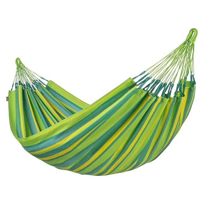 La Siesta Hamaca individual Brisa Lime - L x An: 300 x 140 cm, Verde/Amarillo/Turquesa, Número de personas máx.: 1 - Vista angular