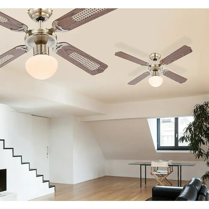 Globo Ventilador de techo Cancún - Diámetro: 106,6 cm, Marrón, 50 W, AC - Foto ambiente