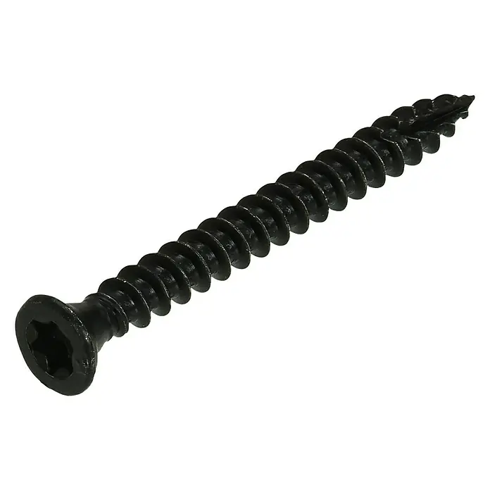Blackline Spaanplaatschroef Scharnier HCP Zwart - Ø x l: 4 x 40 mm, 100 stk., Platte ronde kop, TX voor TORX-aandrijving - Diagonaal zicht