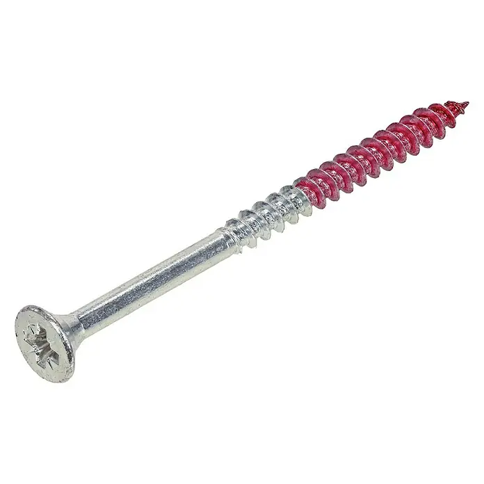 Rotadrill Universele schroef Platkop PZ 18 stk. - Ø x l: 5 x 70 mm, Deeldraad, 18 stk., Zilver - Diagonaal zicht