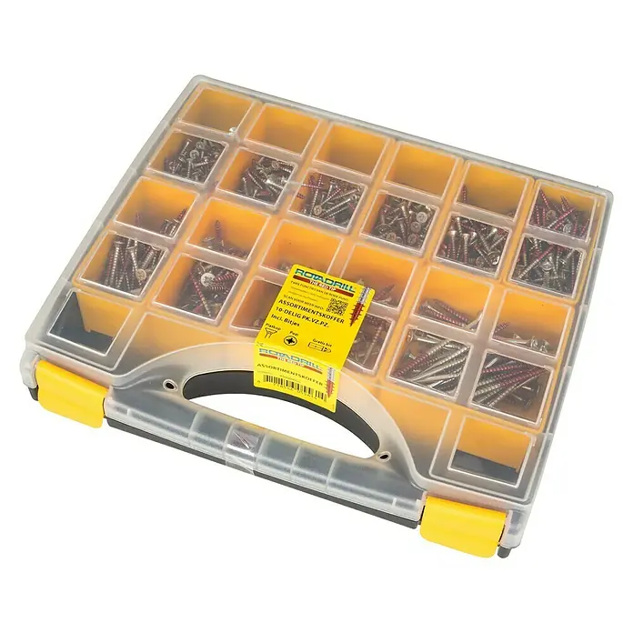 Rotadrill Assortimentsdoos Torx schroeven - Aantal vakken: 10 st. - Top-down weergave