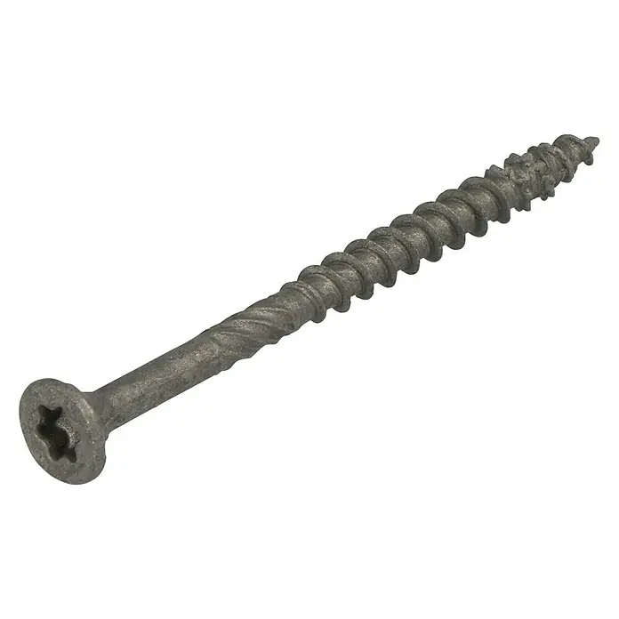 Dynaplus Universele schroef Outdoor Platkop - Ø x l: 4,5 x 60 mm, Voldraad, 200 stk., Grijs - Diagonaal zicht