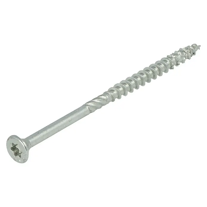 Dynaplus Universele schroef Platkop - Ø x l: 4,5 x 80 mm, Deeldraad, 200 stk., Zilver - Diagonaal zicht