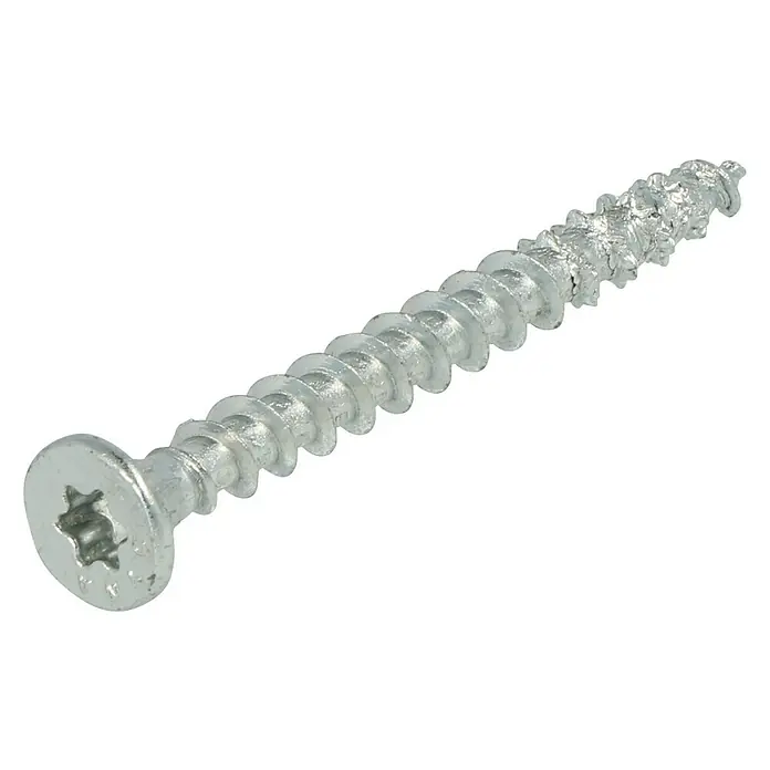 Dynaplus Universele schroef Platkop - Ø x l: 5 x 50 mm, Voldraad, 200 stk., Zilver - Diagonaal zicht
