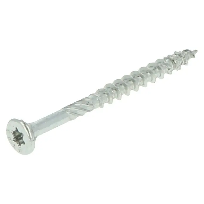 Dynaplus Universele schroef Platkop - Ø x l: 5 x 60 mm, Deeldraad, 200 stk., Zilver - Diagonaal zicht