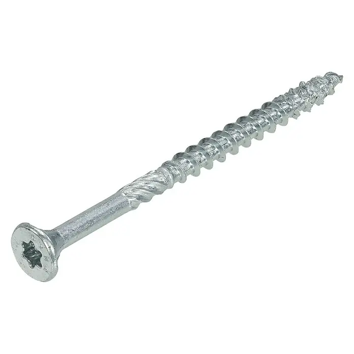 Dynaplus Universele schroef Platkop - Ø x l: 5 x 90 mm, Deeldraad, 200 stk., Zilver - Diagonaal zicht