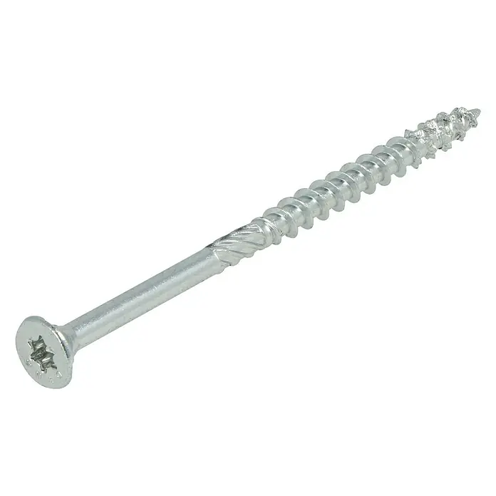 Dynaplus Universele schroef Platkop - Ø x l: 5 x 80 mm, Deeldraad, 200 stk., Zilver - Diagonaal zicht