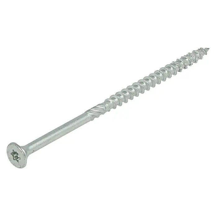 Dynaplus Universele schroef Platkop - Ø x l: 5 x 100 mm, Deeldraad, 200 stk., Zilver - Diagonaal zicht