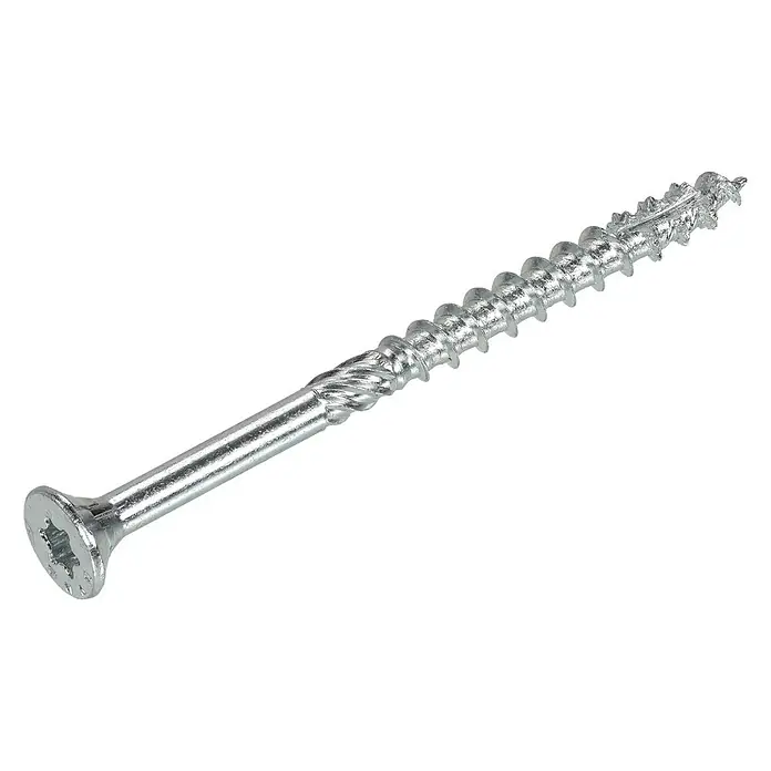 Dynaplus Universele schroef Constructie Platkop - Ø x l: 6 x 100 mm, Deeldraad, 100 stk., Zilver - Diagonaal zicht