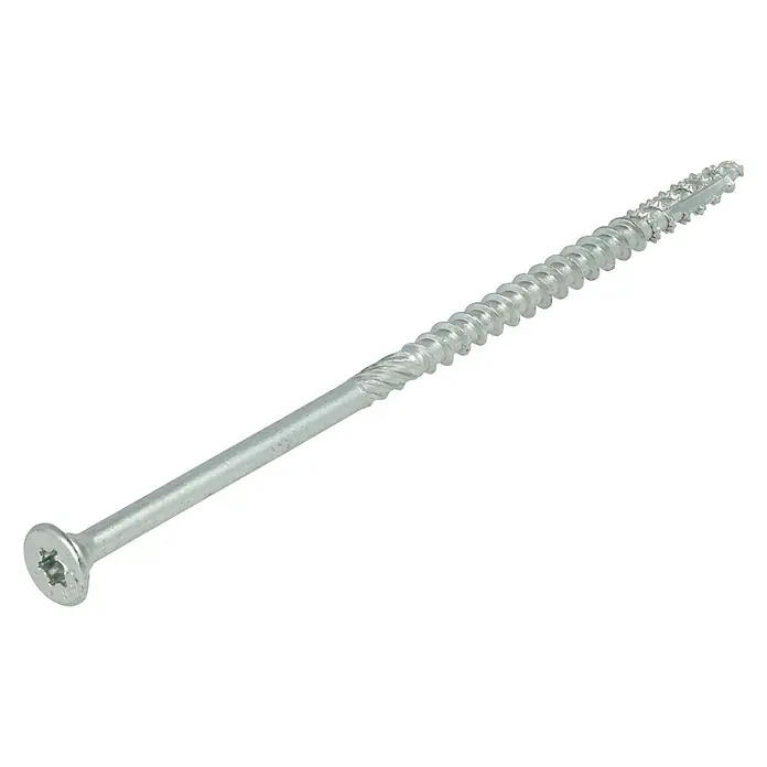 Dynaplus Universele schroef Constructie Platkop - Ø x l: 6 x 140 mm, Deeldraad, 100 stk., Zilver - Diagonaal zicht