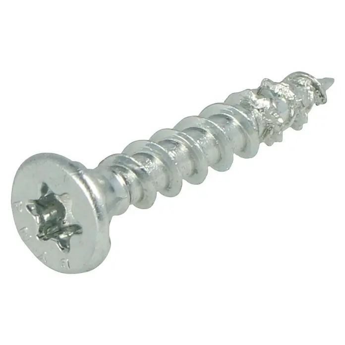 Dynaplus Universele schroef Platkop - Voldraad, 200 stk., Zilver - Diagonaal zicht