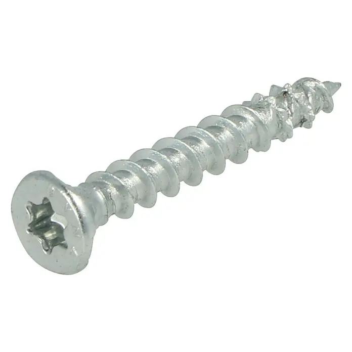 Dynaplus Universele schroef Platkop - Voldraad, 200 stk., Zilver - Diagonaal zicht