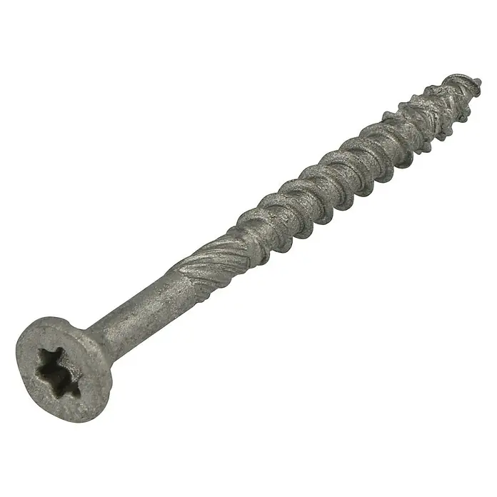 Dynaplus Universele schroef Outdoor Platkop - Ø x l: 5 x 60 mm, Deeldraad, 200 stk., Grijs - Diagonaal zicht