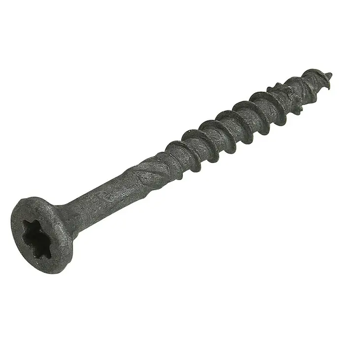 Dynaplus Universele schroef Outdoor Platkop - Ø x l: 5 x 100 mm, Deeldraad, 200 stk., Grijs - Diagonaal zicht