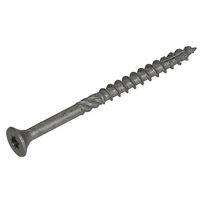 Dynaplus Universele schroef Outdoor Platkop - Ø x l: 6 x 100 mm, Deeldraad, 100 stk., Grijs - Diagonaal zicht