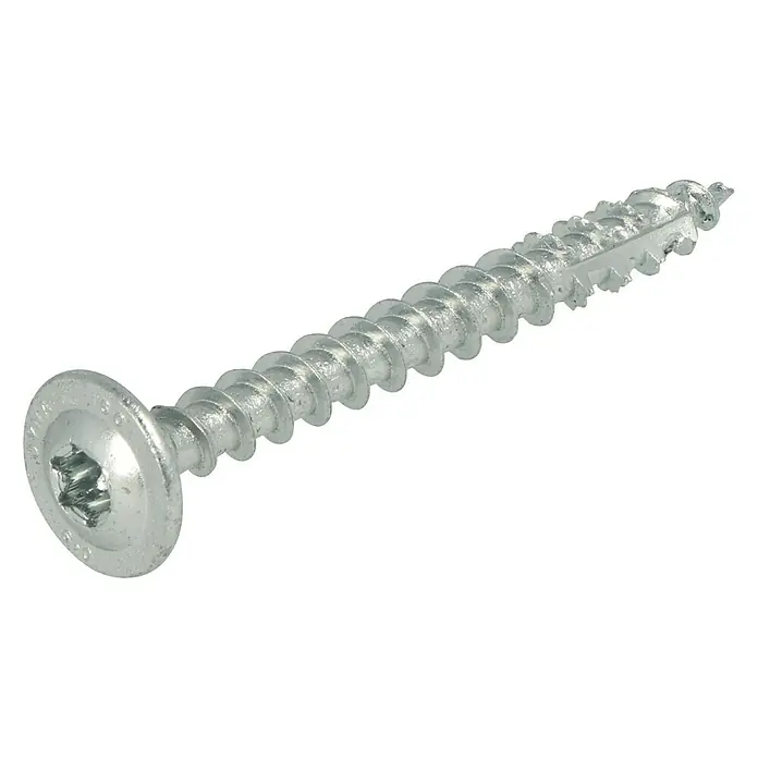 Dynaplus Houtschroef Indoor - Ø x l: 6 x 60 mm, 100 stk., Ronde kop, TX voor TORX-aandrijving - Diagonaal zicht