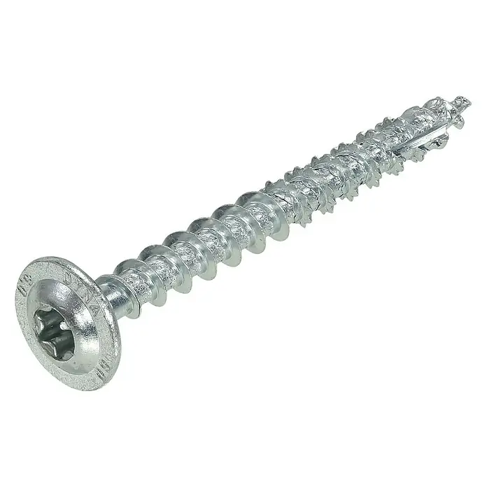 Dynaplus Houtschroef Indoor - Ø x l: 8 x 60 mm, 100 stk., Ronde kop, TX voor TORX-aandrijving - Diagonaal zicht