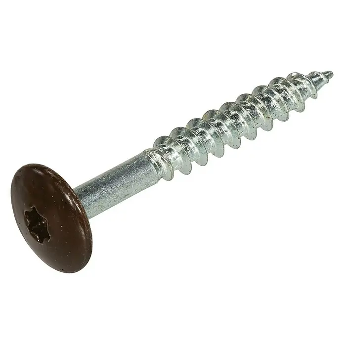 Gevelschroef A2 Kleurkop - 4,8 x 38 mm, 50 stk., Chocoladebruin RAL 8017 - Diagonaal zicht