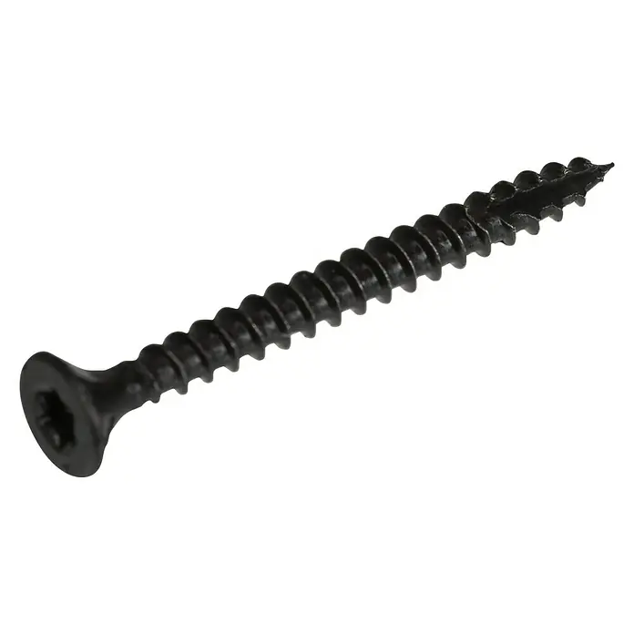 Blackline Spaanplaatschroef PK HCP Zwart - Ø x l: 4 x 60 mm, Platte ronde kop, 20 stk. - Diagonaal zicht