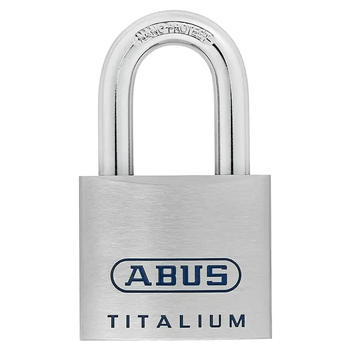 Abus Vorhangschloss 96TI/60 - B x H: 60 x 103 mm, Bügelstärke: 11 mm, Titalium-Spezialaluminium - Vorderansicht