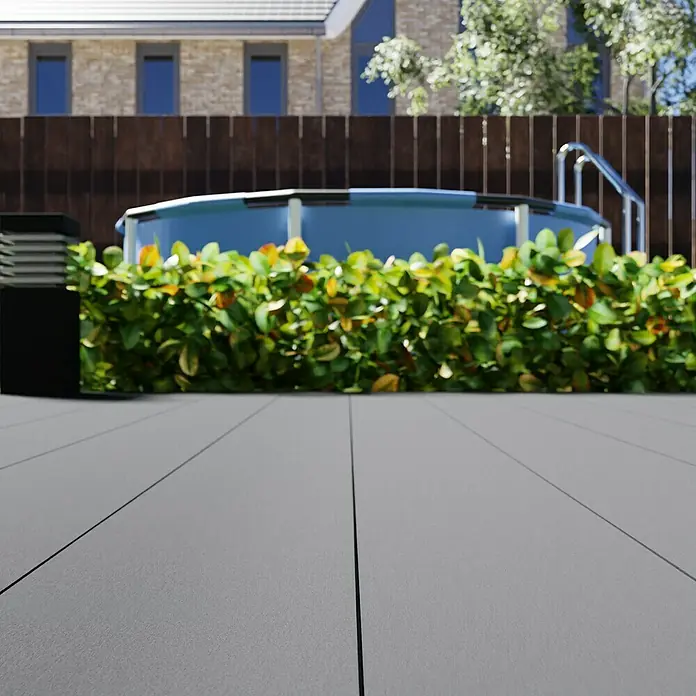WPC-Terrassendiele - Grau, 300 x 19 x 1,6 cm - Stimmungsaufnahme