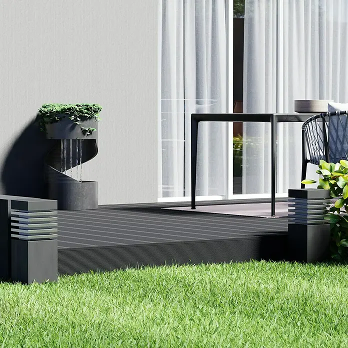 WPC-Terrassendiele - Grau, 300 x 19 x 1,6 cm - Stimmungsaufnahme