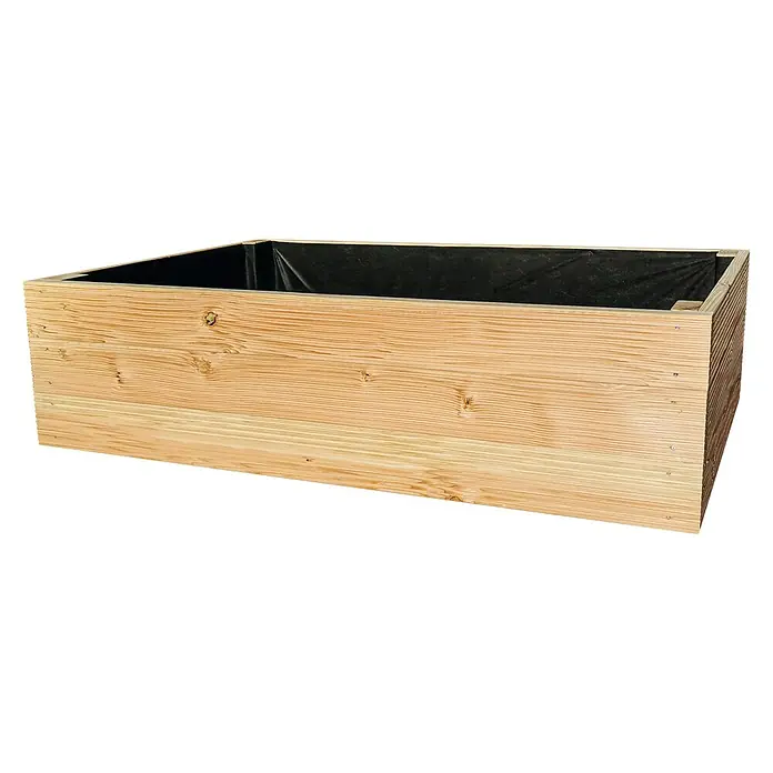 Hochbeet Kinder - L x B x H: 120 x 40 x 43 cm, Lärche - Diagonale Ansicht