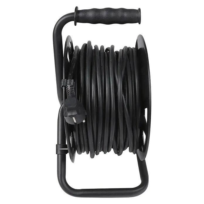 Q-Link Kabelhaspel 40 m - 40 m, Zwart - Zijaanzicht rechts