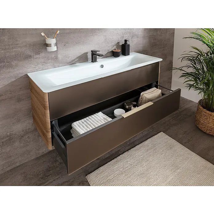 Camargue Marea Waschtischunterschrank - 117 x 38,5 x 80 cm, Goldbronze - Stimmungsaufnahme