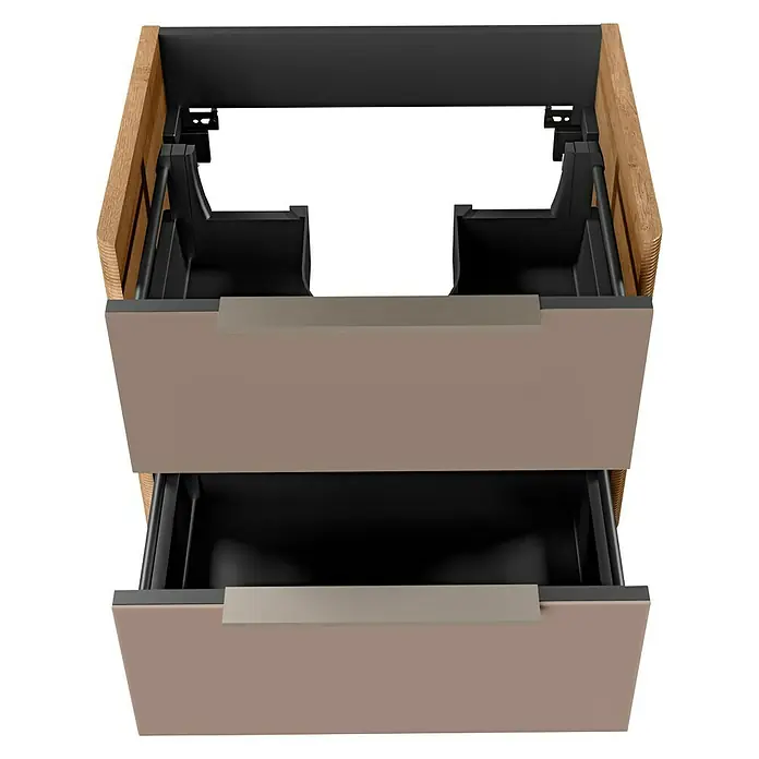 Camargue Marea Waschtischunterschrank - 57,2 x 34,5 x 48 cm, Goldbronze - Diagonale Ansicht